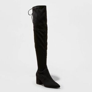 NEW! Over-The-Knee OTK Tall Dress Boots, Black - A New Day Greta